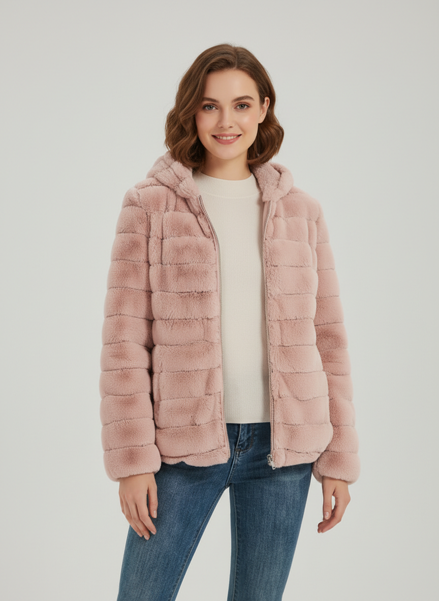 Poppy | Cozy Plush Teddy Jacket with Zip Closure - Lumina