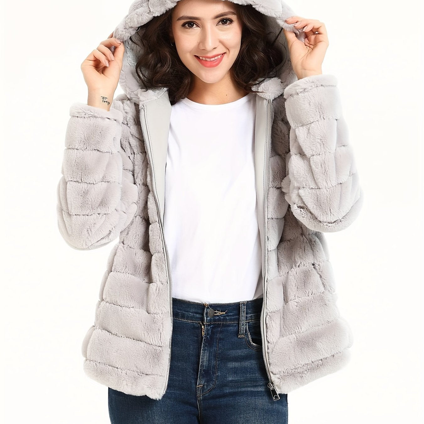 Poppy | Cozy Plush Teddy Jacket with Zip Closure - Lumina