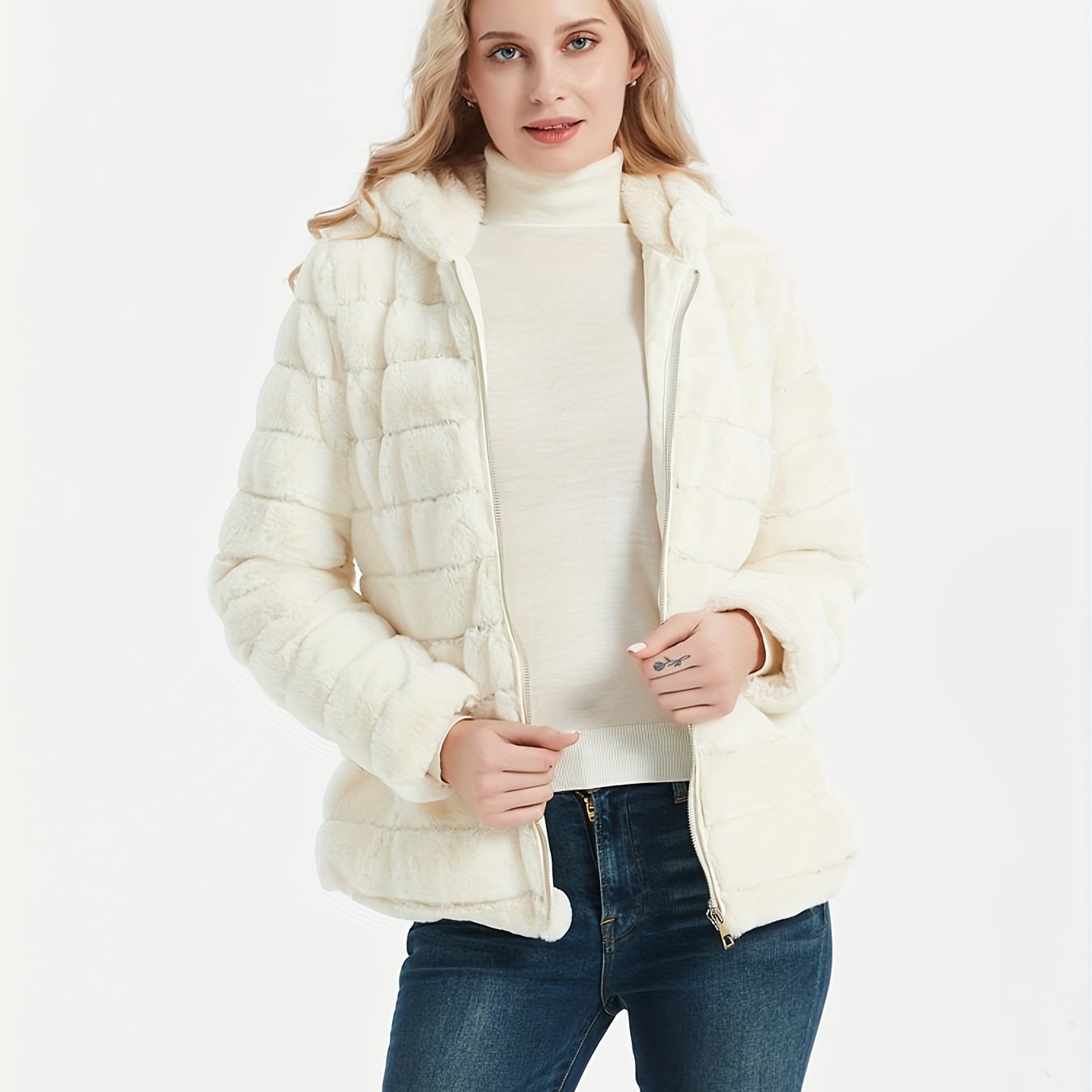 Poppy | Cozy Plush Teddy Jacket with Zip Closure - Lumina