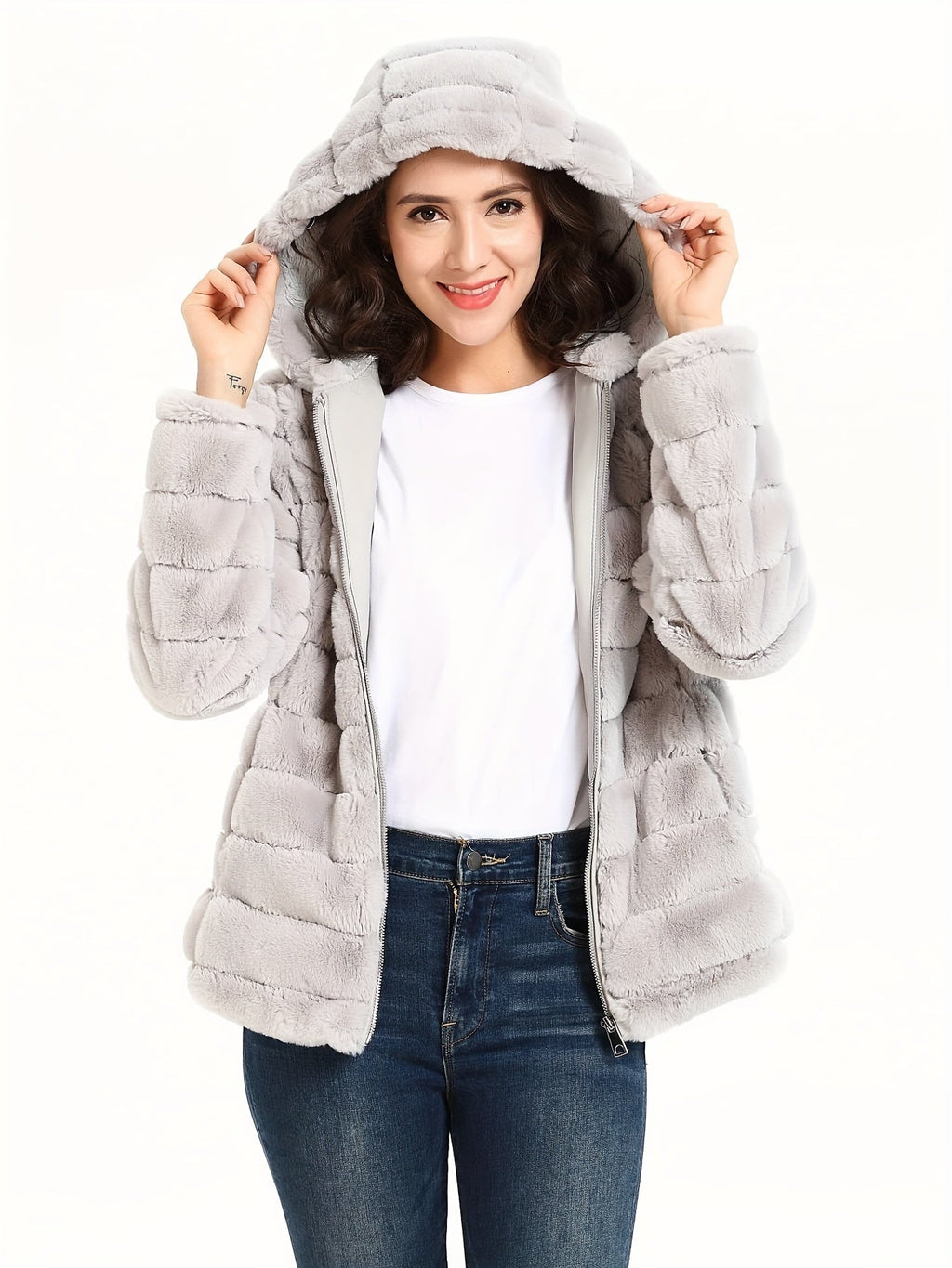 Poppy | Cozy Plush Teddy Jacket with Zip Closure - Lumina