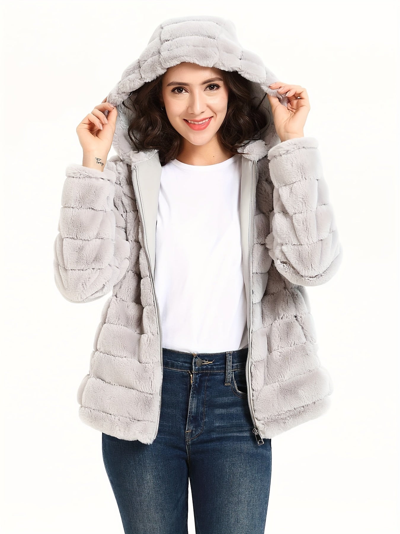 Poppy | Cozy Plush Teddy Jacket with Zip Closure - Lumina