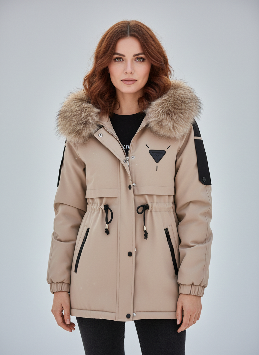 Scarlett | Cozy Faux-Fur Utility Parka with Drawstring Waist - Lumina