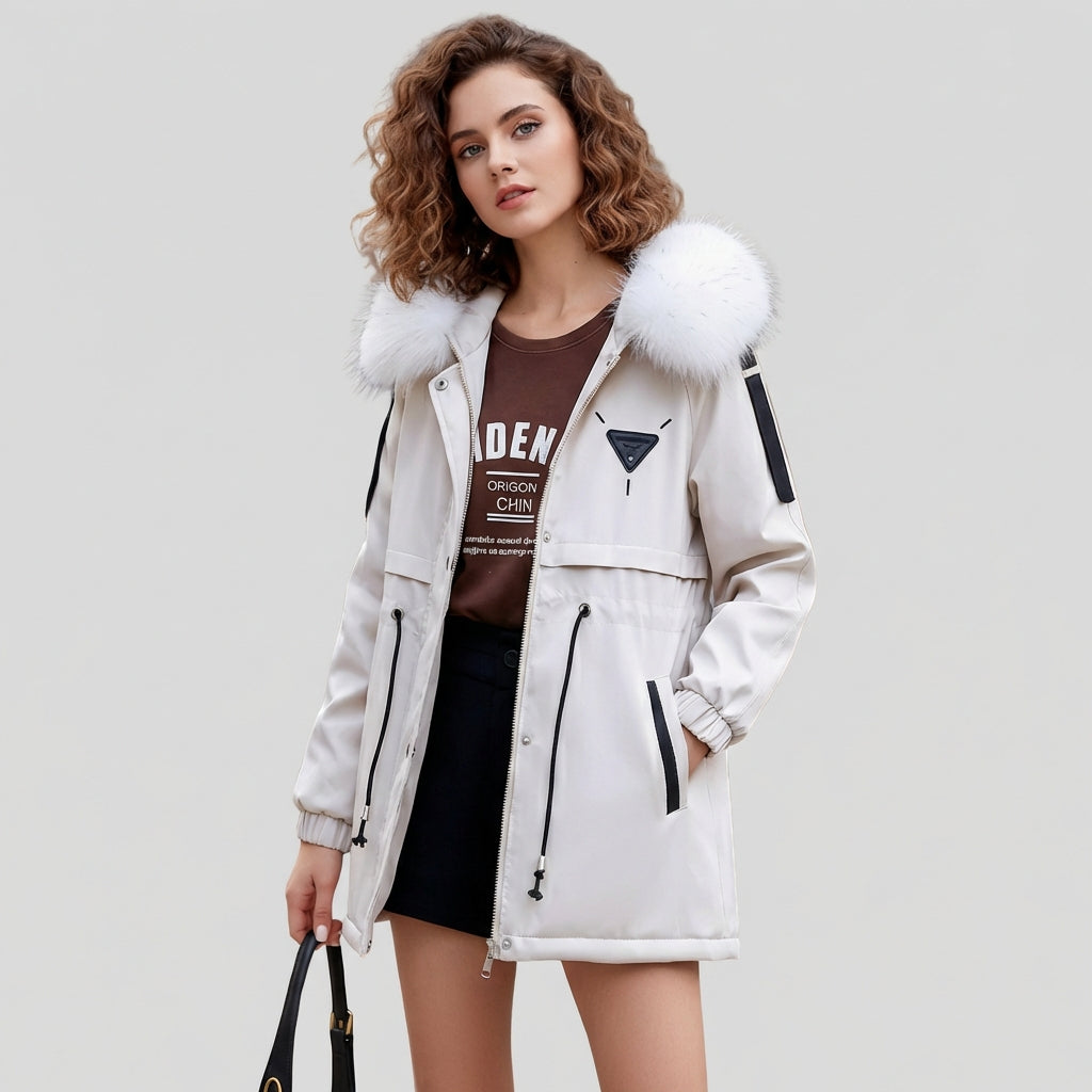 Scarlett | Cozy Faux-Fur Utility Parka with Drawstring Waist - Lumina