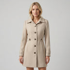 Sienna | Structured Tailored Winter Coat with Button Front - Lumina