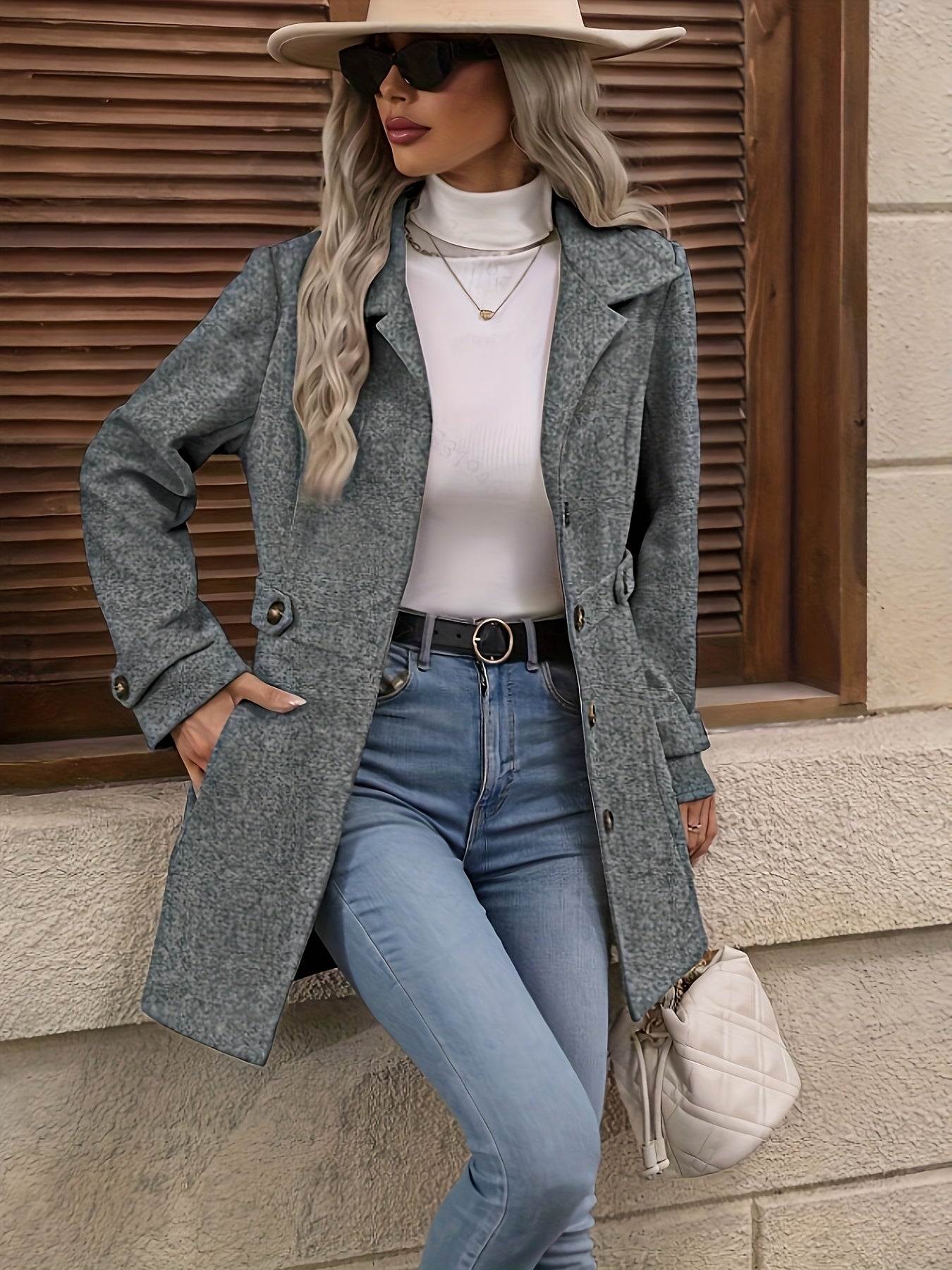 Sienna | Structured Tailored Winter Coat with Button Front - Lumina