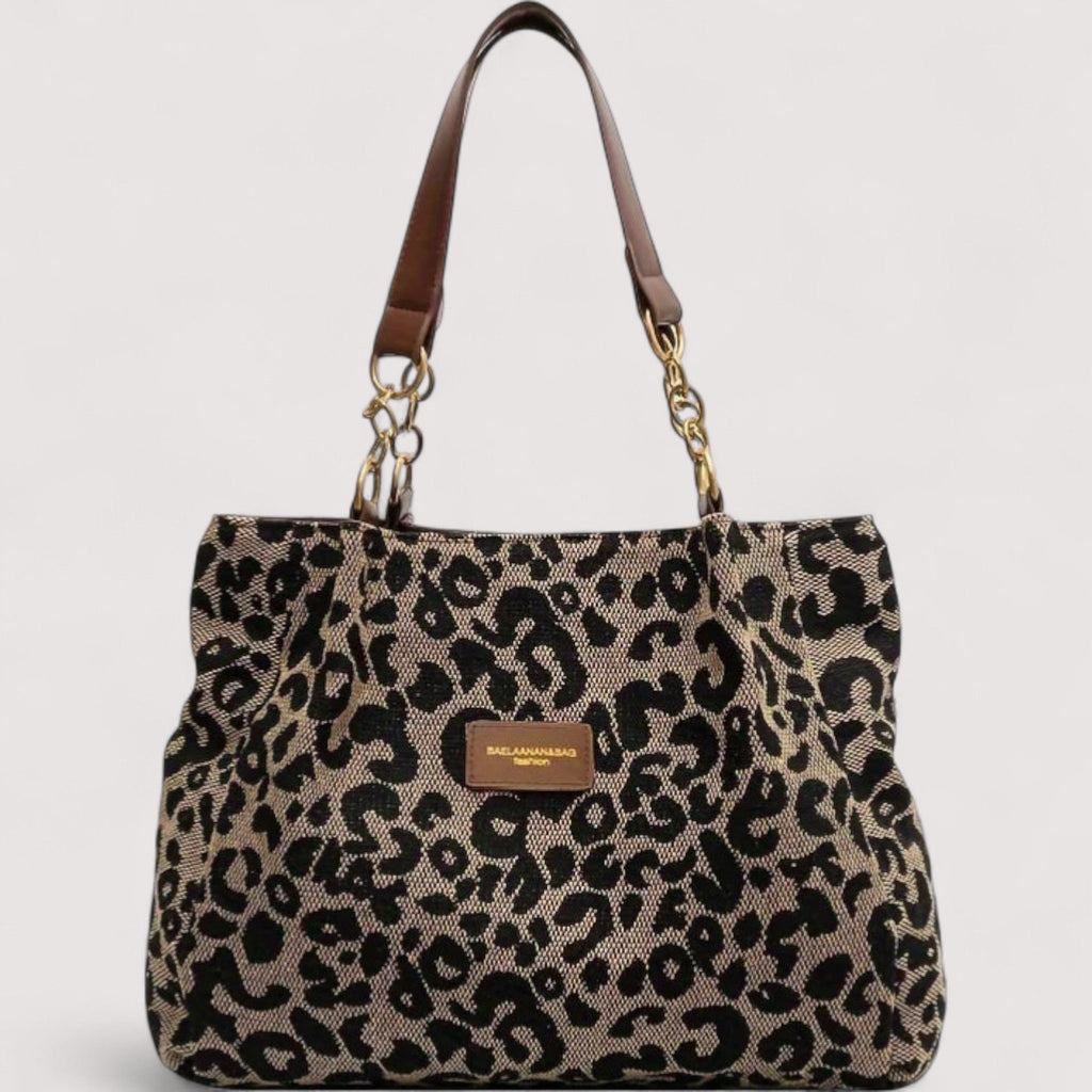 Victoria | Bold Leopard Print Canvas Shopping Bag - Lumina
