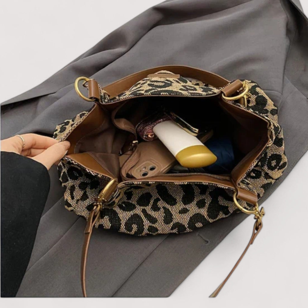 Victoria | Bold Leopard Print Canvas Shopping Bag - Lumina