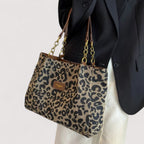 Victoria | Bold Leopard Print Canvas Shopping Bag - Lumina