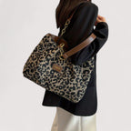 Victoria | Bold Leopard Print Canvas Shopping Bag - Lumina