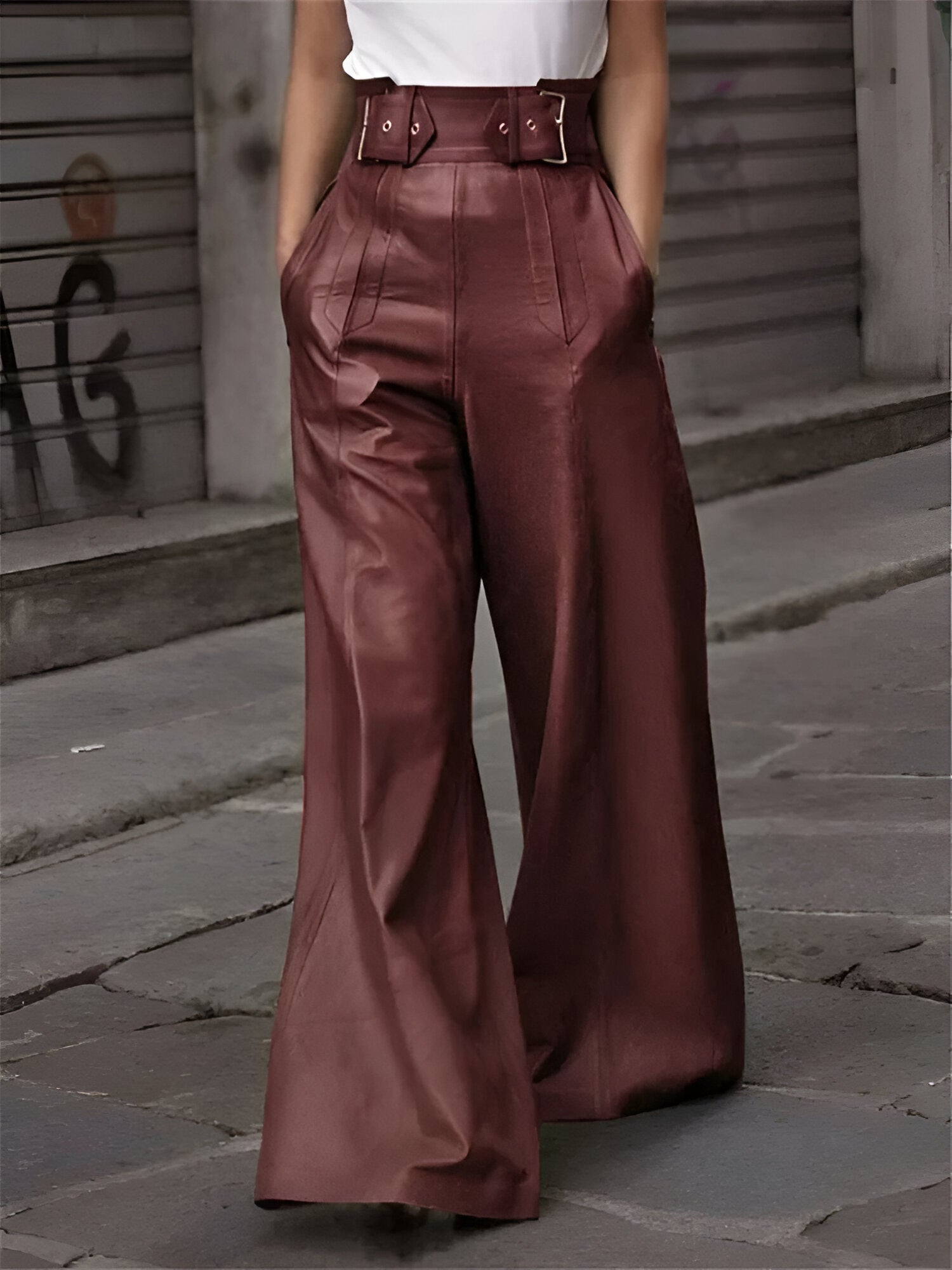 Victoria | Chic Black Wide-Leg Trousers with Relaxed Fit - Lumina