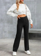 Victoria | Chic High-Waisted Trousers with Stretch Fabric - Lumina