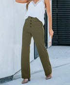 Victoria | Chic High-Waisted Trousers with Stretch Fabric - Lumina