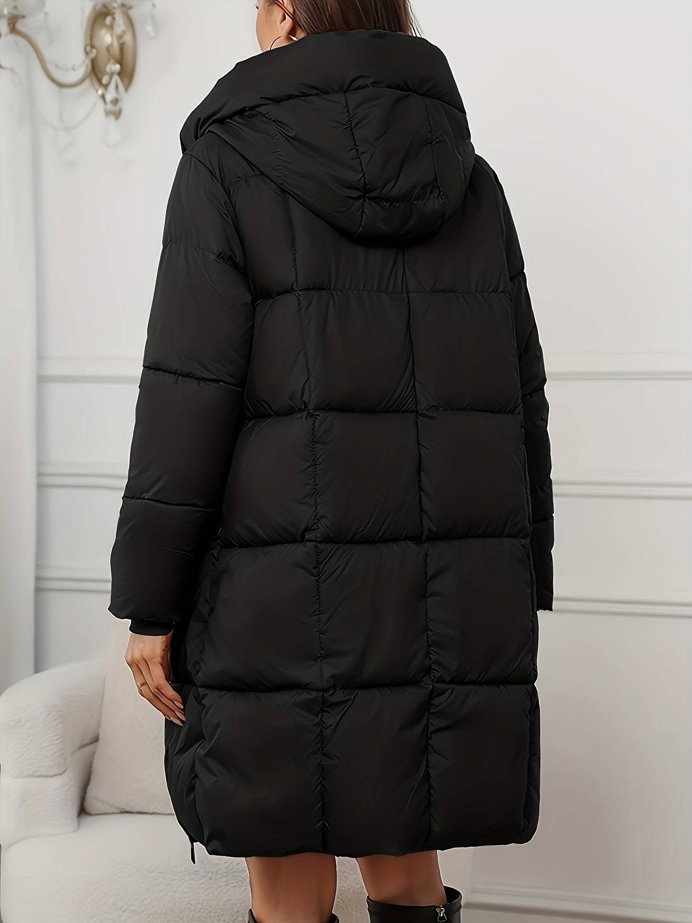 Victoria | Cozy Longline Hooded Puffer Coat with Practical Pockets - Lumina