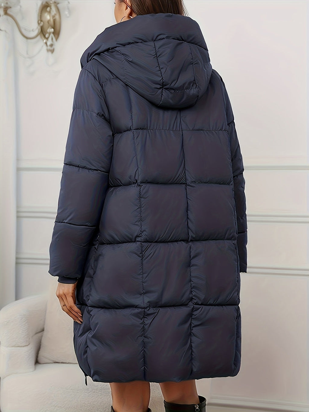 Victoria | Cozy Longline Hooded Puffer Coat with Practical Pockets - Lumina