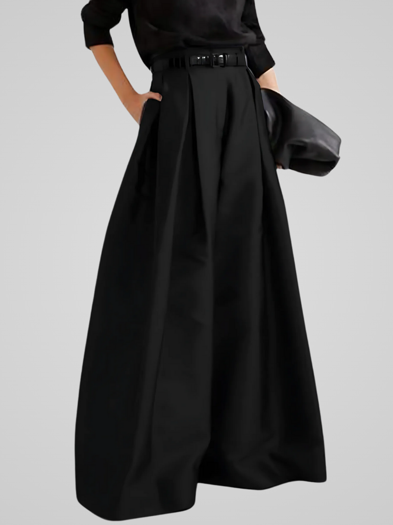 Victoria | Elegant High-Waisted Trouser Skirt with A-Line Cut - Lumina