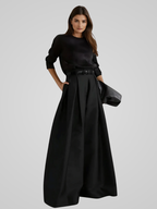 Victoria | Elegant High-Waisted Trouser Skirt with A-Line Cut - Lumina