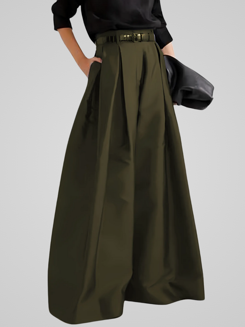 Victoria | Elegant High-Waisted Trouser Skirt with A-Line Cut - Lumina