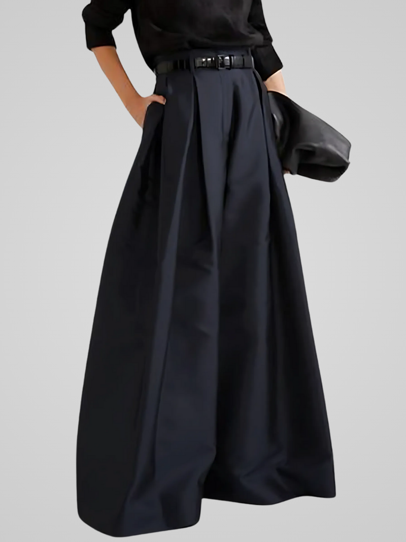 Victoria | Elegant High-Waisted Trouser Skirt with A-Line Cut - Lumina