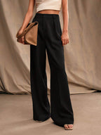 Victoria | Elegant High Waist Wide Leg Trousers - Lumina