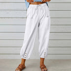 Victoria | Elegant Lightweight Wide Leg Trousers - Lumina