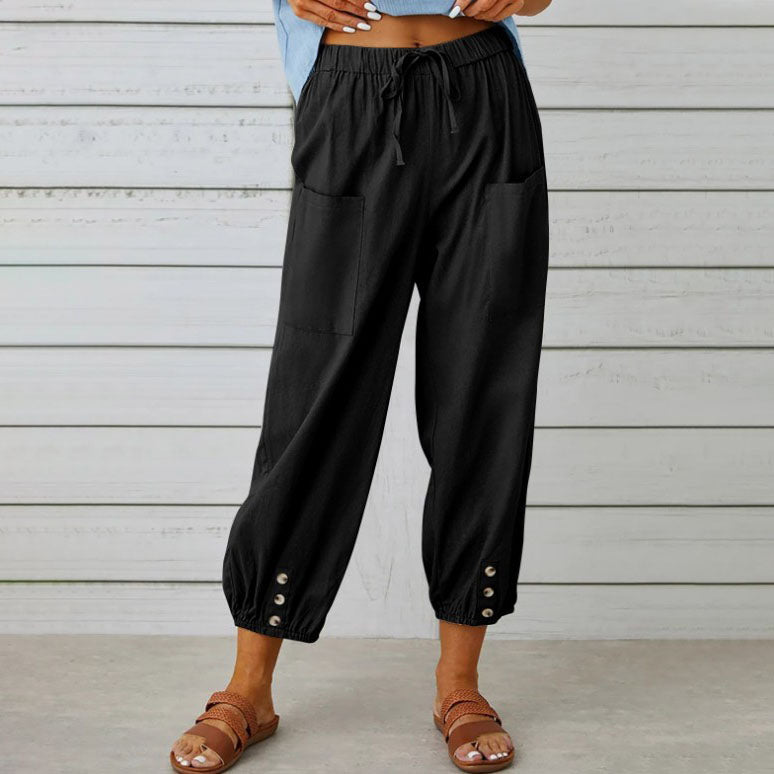 Victoria | Elegant Lightweight Wide Leg Trousers - Lumina