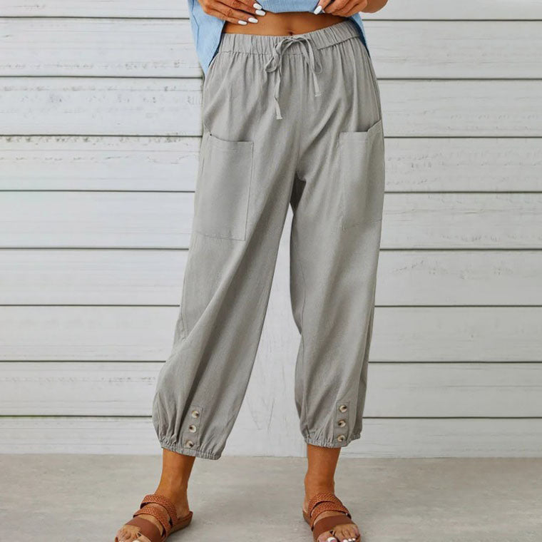 Victoria | Elegant Lightweight Wide Leg Trousers - Lumina