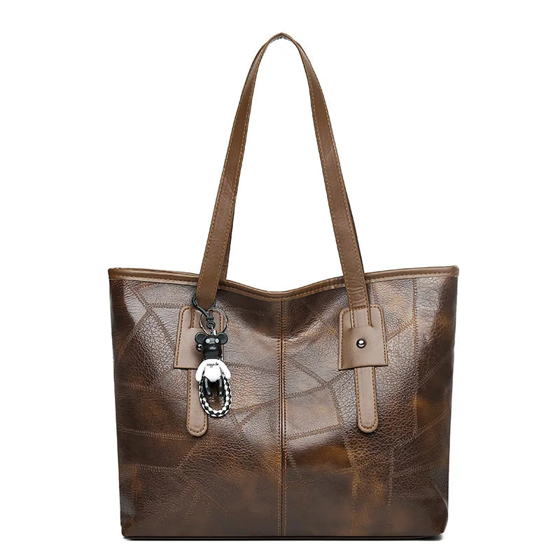 Victoria | Vintage-Inspired Spacious Tote Bag with Keychain Accent - Lumina