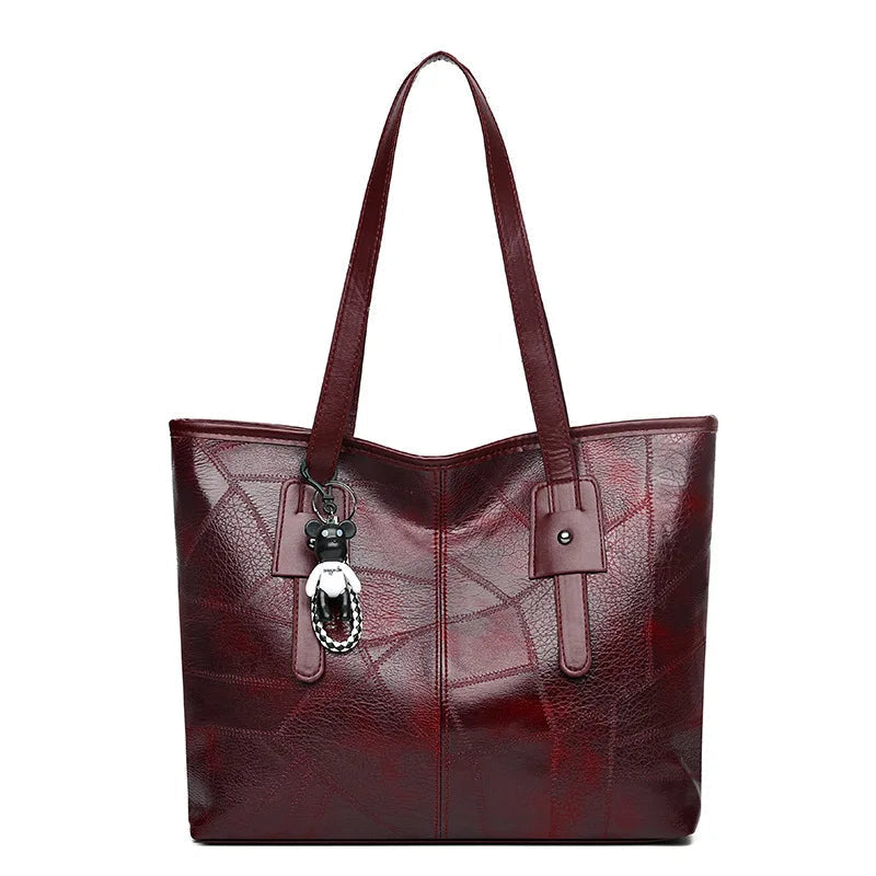 Victoria | Vintage-Inspired Spacious Tote Bag with Keychain Accent - Lumina