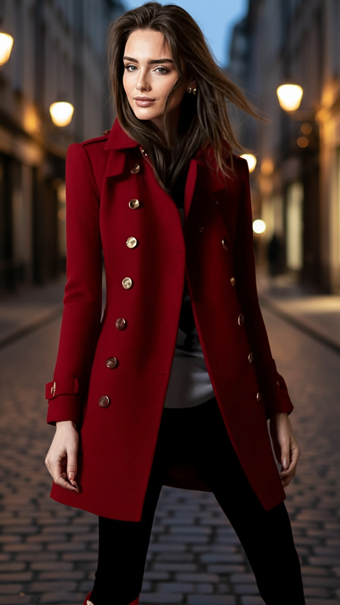 Elena | Velvet Jacket With Gold Accents - Lumina