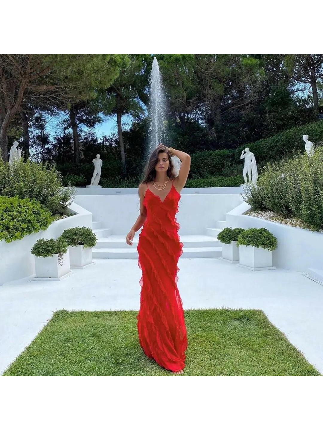 Aliza | Ruffled Maxi Dress