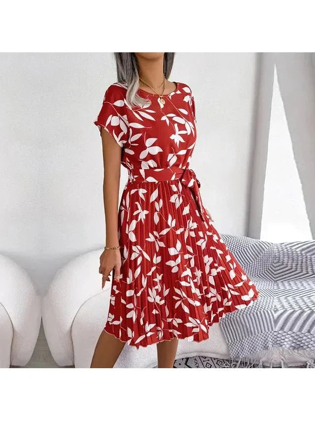 Anabelle™ - Floral Pleated Midi Dress