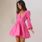 Aria | Mini Dress with Deep V-Neck - Lumina