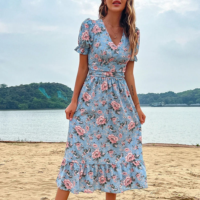 Astra Floral Print Midi | Midi Dress - Lumina