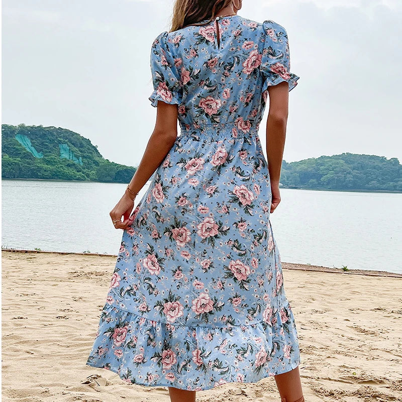 Astra Floral Print Midi | Midi Dress - Lumina