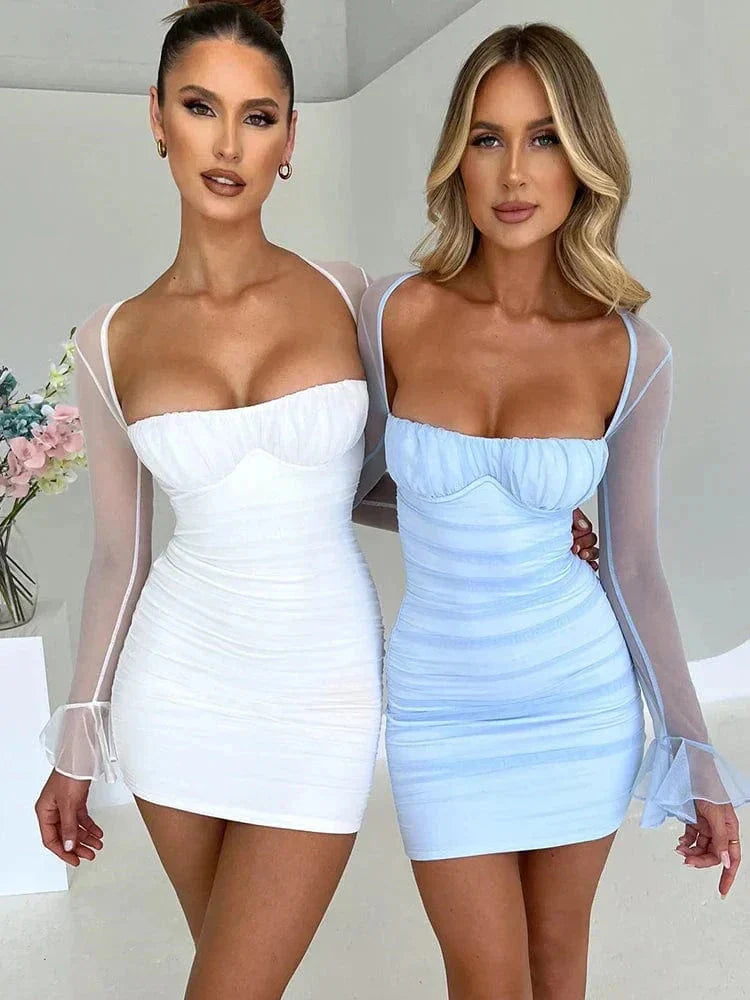 Astraeon | Bodycon Mini Dress with Ruched - Lumina