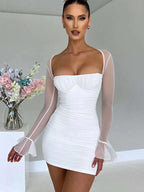 Astraeon | Bodycon Mini Dress with Ruched - Lumina