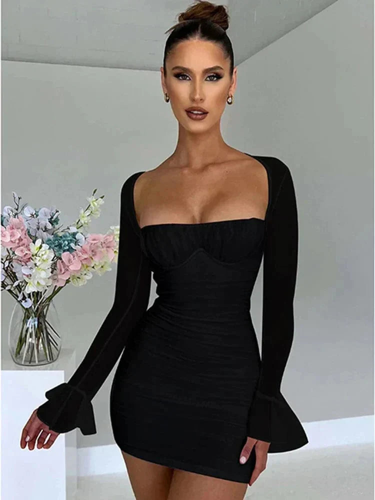 Astraeon | Bodycon Mini Dress with Ruched - Lumina