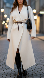 Aurora | Structured Draped Collar Wrap Coat - Lumina