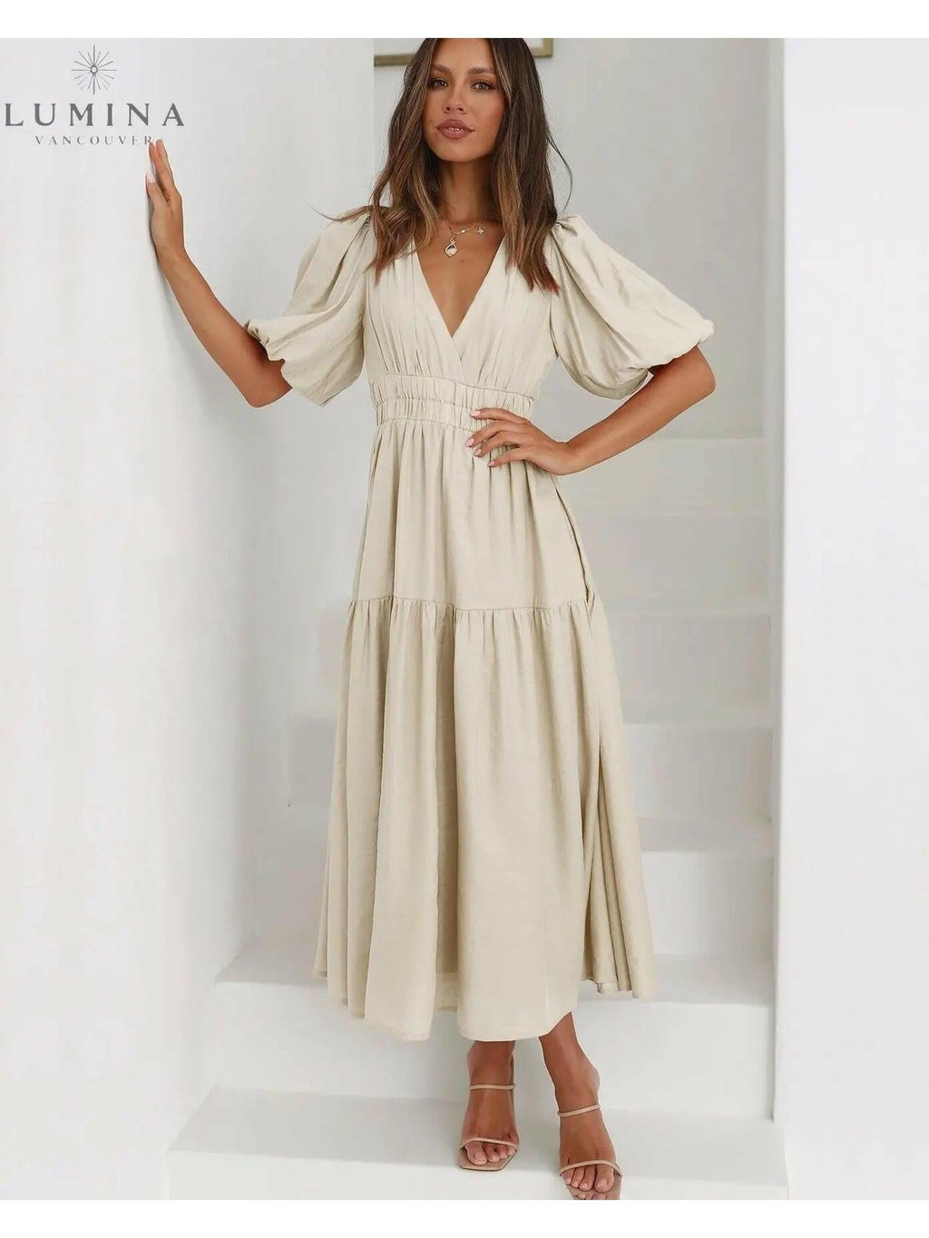 Avalon - Dress with Puff Sleeves