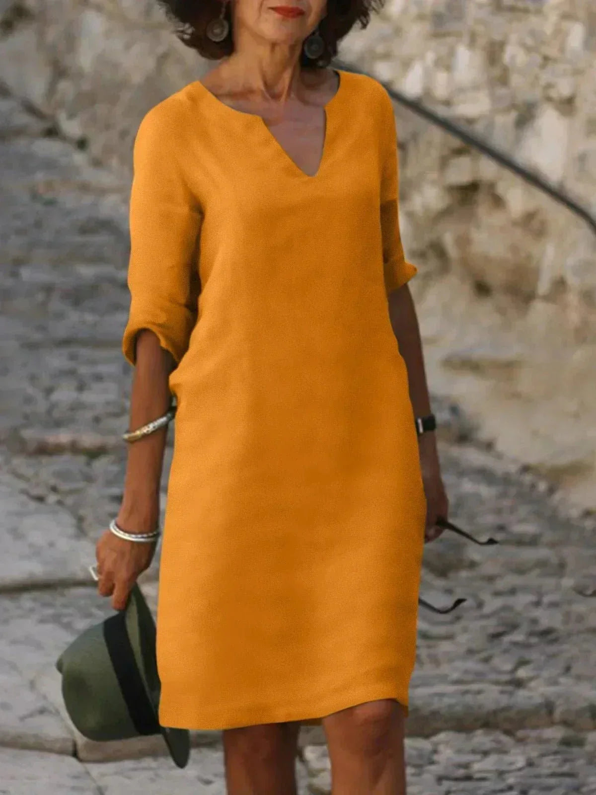 Beth™ - Relaxed V-Neck Dress