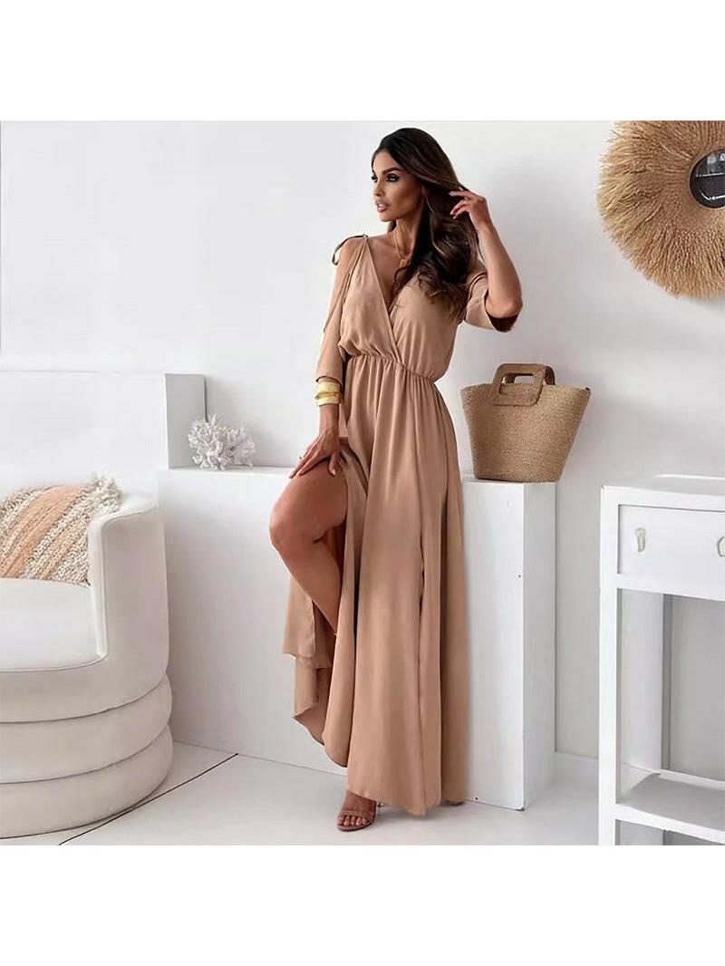 Billie - Trendy Slit Skirt V-Neck Maxi Dress
