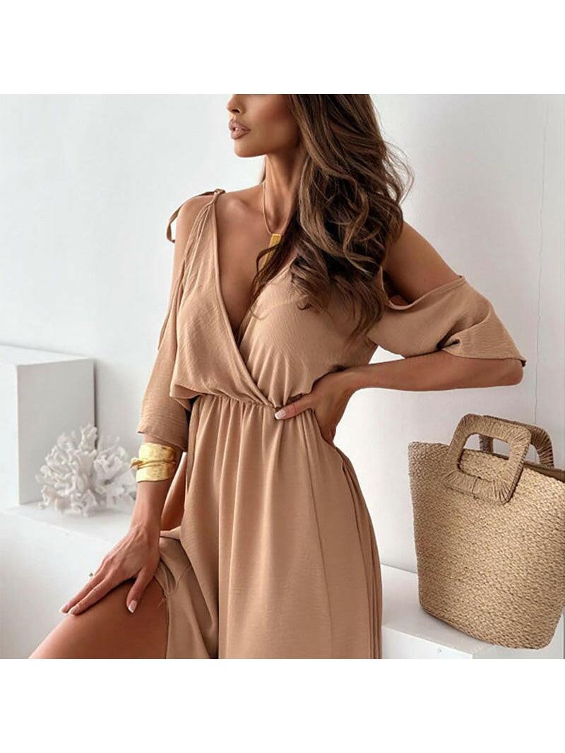 Billie - Trendy Slit Skirt V-Neck Maxi Dress