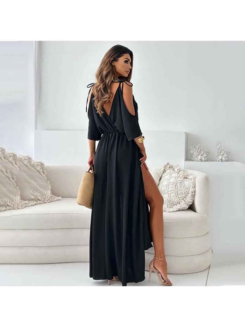 Billie - Trendy Slit Skirt V-Neck Maxi Dress