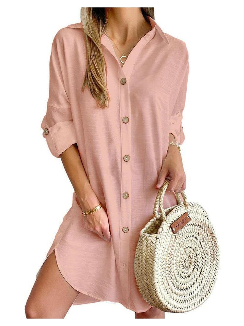 Cassy™ - Button-Up Shirt Dress