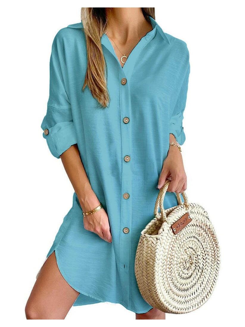 Cassy™ - Button-Up Shirt Dress