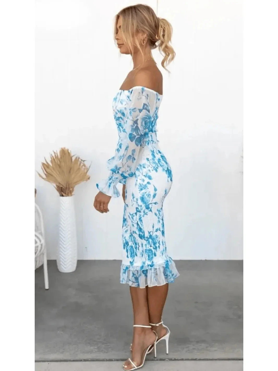 Dahlia - Stunning Off Shoulder Midi Dress