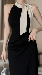 Isla | Halter Neck Midi Dress - Lumina