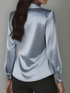 Delphine | White Draped Blouse - Lumina