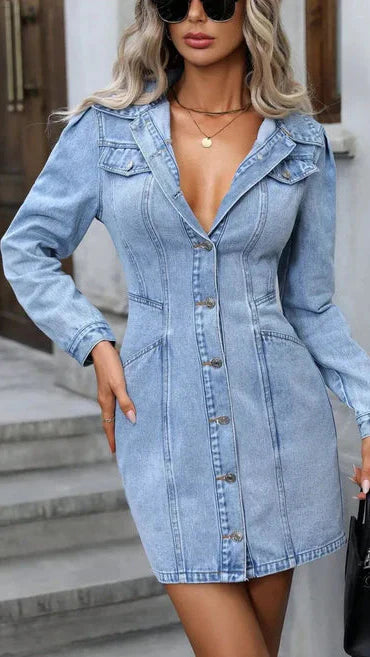 Seraphina Moonlight | Denim Dress - Lumina