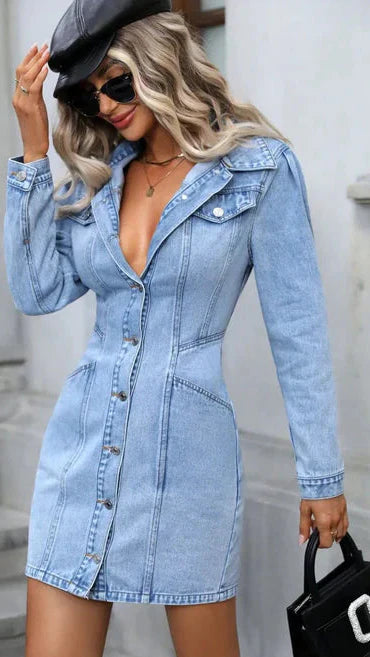 Seraphina Moonlight | Denim Dress - Lumina